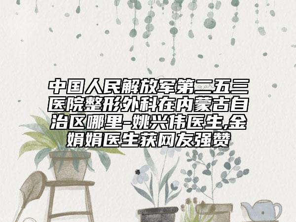 中國人民解放軍第二五三醫(yī)院整形外科在內(nèi)蒙古自治區(qū)哪里-姚興偉醫(yī)生,金娟娟醫(yī)生獲網(wǎng)友強贊
