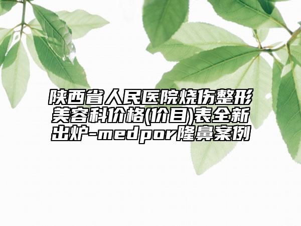 陜西省人民醫(yī)院燒傷整形美容科價(jià)格(價(jià)目)表全新出爐-medpor隆鼻案例