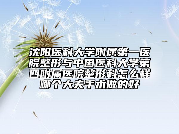 沈陽(yáng)醫(yī)科大學(xué)附屬第一醫(yī)院整形與中國(guó)醫(yī)科大學(xué)第四附屬醫(yī)院整形科怎么樣哪個(gè)大夫手術(shù)做的好