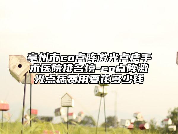 亳州市co點(diǎn)陣激光點(diǎn)痣手術(shù)醫(yī)院排名榜-co點(diǎn)陣激光點(diǎn)痣費(fèi)用要花多少錢