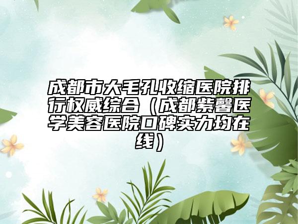 成都市大毛孔收縮醫(yī)院排行權(quán)威綜合（成都紫馨醫(yī)學(xué)美容醫(yī)院口碑實(shí)力均在線）