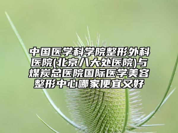 中國(guó)醫(yī)學(xué)科學(xué)院整形外科醫(yī)院(北京八大處醫(yī)院)與煤炭總醫(yī)院國(guó)際醫(yī)學(xué)美容整形中心哪家便宜又好