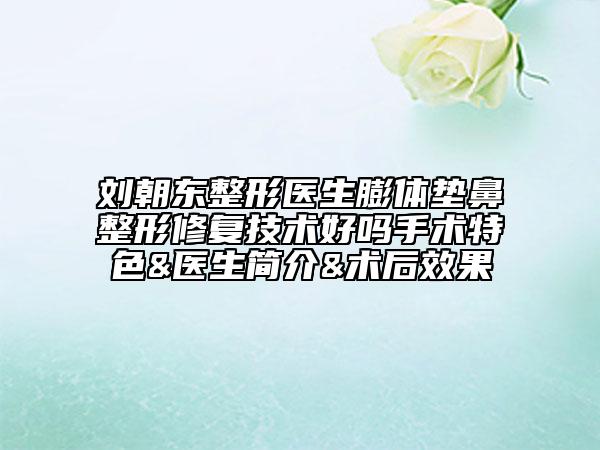 劉朝東整形醫(yī)生膨體墊鼻整形修復技術好嗎手術特色&醫(yī)生簡介&術后效果