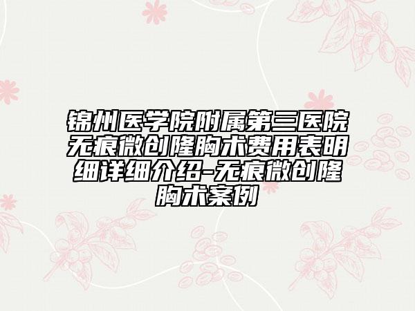 錦州醫(yī)學(xué)院附屬第三醫(yī)院無(wú)痕微創(chuàng)隆胸術(shù)費(fèi)用表明細(xì)詳細(xì)介紹-無(wú)痕微創(chuàng)隆胸術(shù)案例