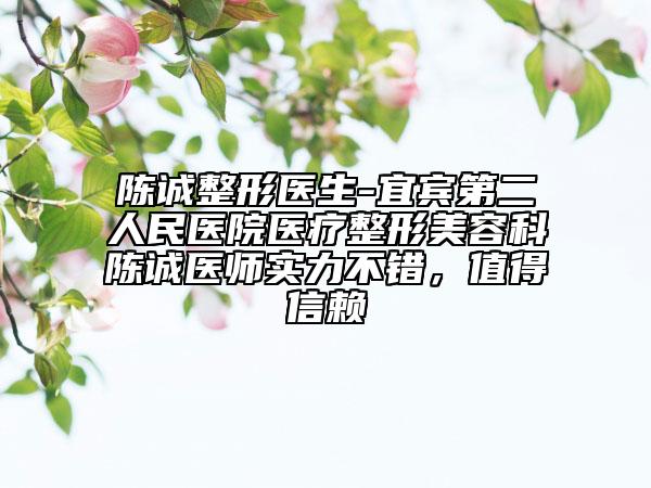 陳誠整形醫(yī)生-宜賓第二人民醫(yī)院醫(yī)療整形美容科陳誠醫(yī)師實力不錯，值得信賴