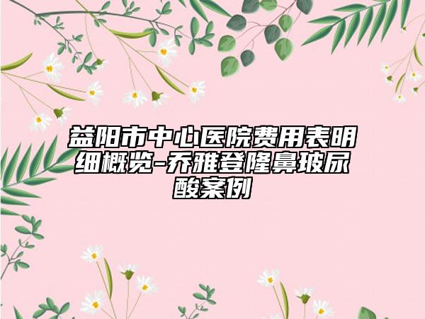 益陽(yáng)市中心醫(yī)院費(fèi)用表明細(xì)概覽-喬雅登隆鼻玻尿酸案例