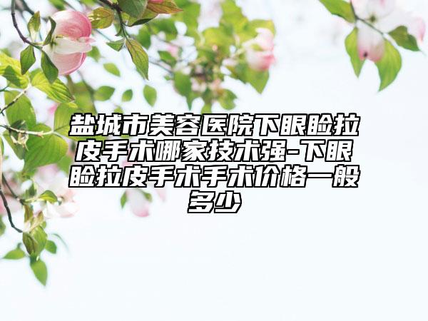 鹽城市美容醫(yī)院下眼瞼拉皮手術(shù)哪家技術(shù)強-下眼瞼拉皮手術(shù)手術(shù)價格一般多少