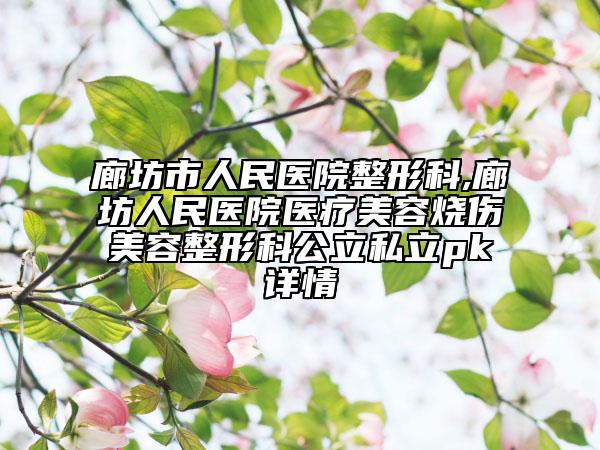廊坊市人民醫(yī)院整形科,廊坊人民醫(yī)院醫(yī)療美容燒傷美容整形科公立私立pk詳情