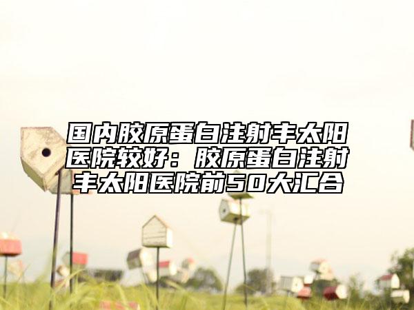 國(guó)內(nèi)膠原蛋白注射豐太陽(yáng)醫(yī)院較好：膠原蛋白注射豐太陽(yáng)醫(yī)院前50大匯合