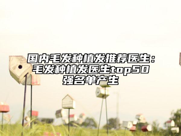 國內(nèi)毛發(fā)種植發(fā)推薦醫(yī)生：毛發(fā)種植發(fā)醫(yī)生top50強(qiáng)名單產(chǎn)生
