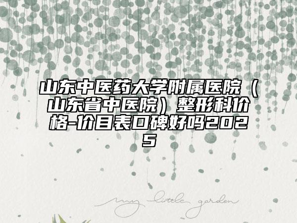 山東中醫(yī)藥大學(xué)附屬醫(yī)院（山東省中醫(yī)院）整形科價格-價目表口碑好嗎2025