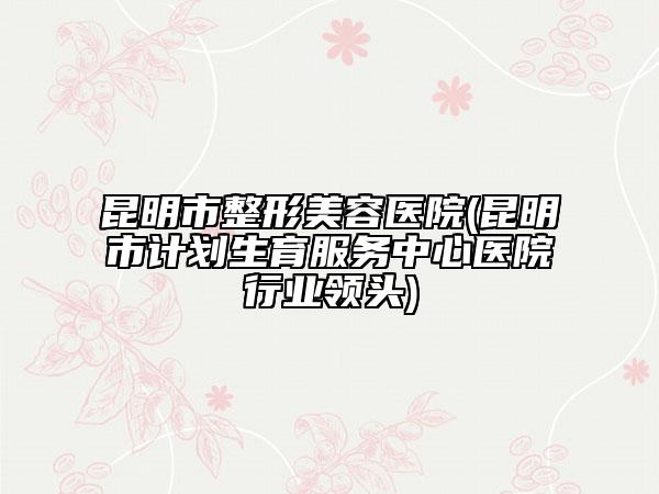 昆明市整形美容醫(yī)院(昆明市計劃生育服務(wù)中心醫(yī)院行業(yè)領(lǐng)頭)