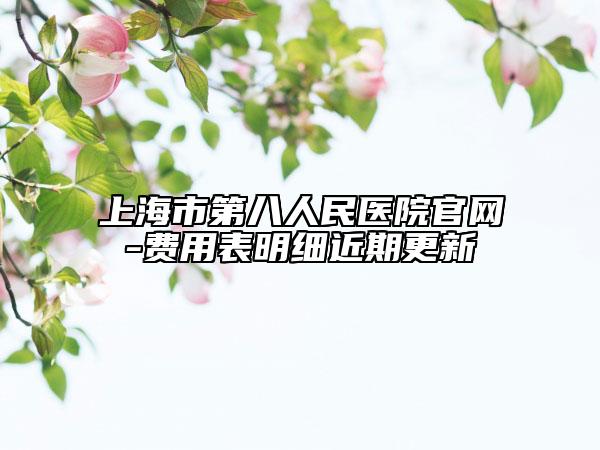 上海市第八人民醫(yī)院官網(wǎng)-費用表明細近期更新